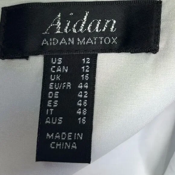 Aidan AIDAN MATTOX Floral Print Square Neck Satin Sleeveless Midi Dress Size 12